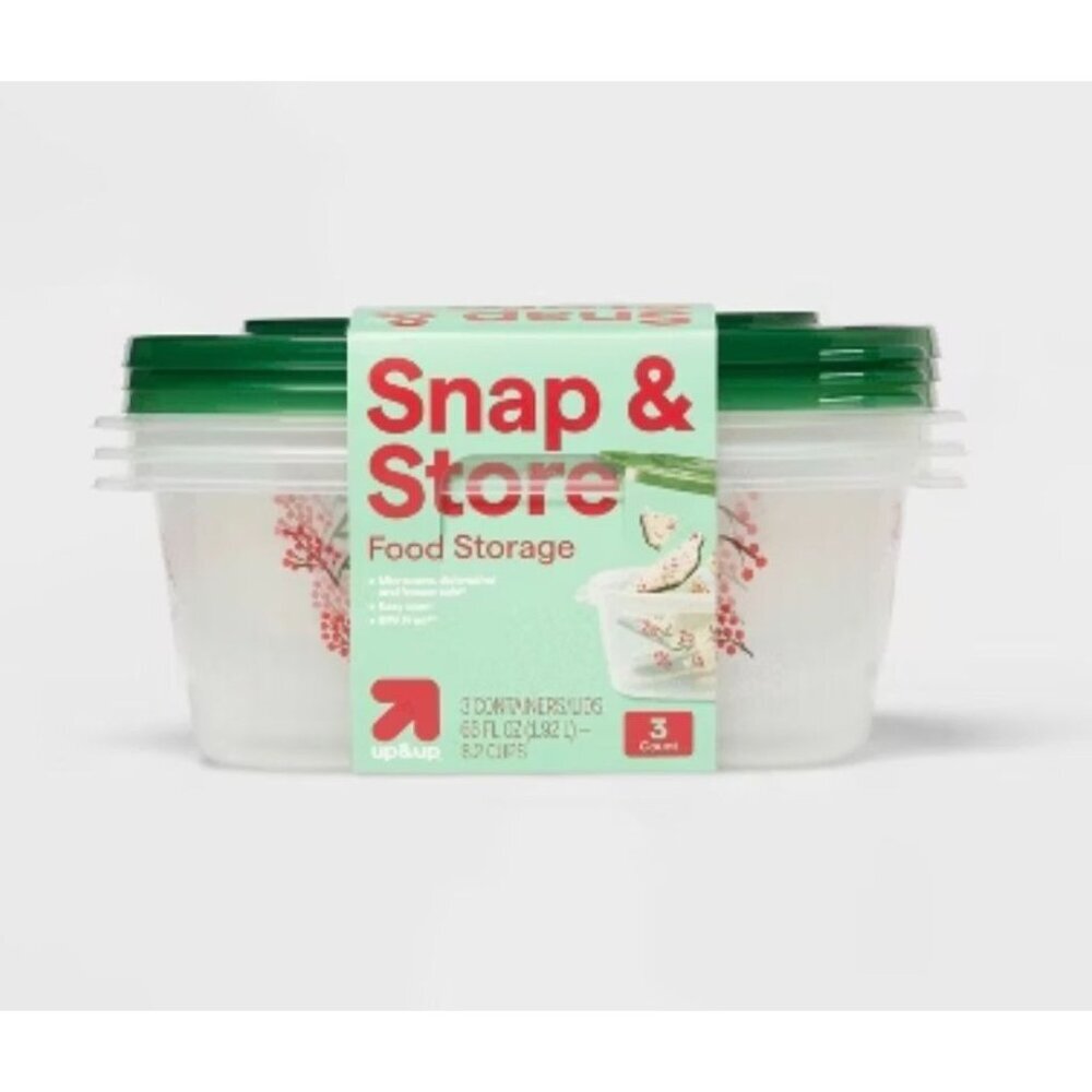 Target Holiday Large Rectangle Food Storage 3 Containers  - 66oz/3ct - up&up™